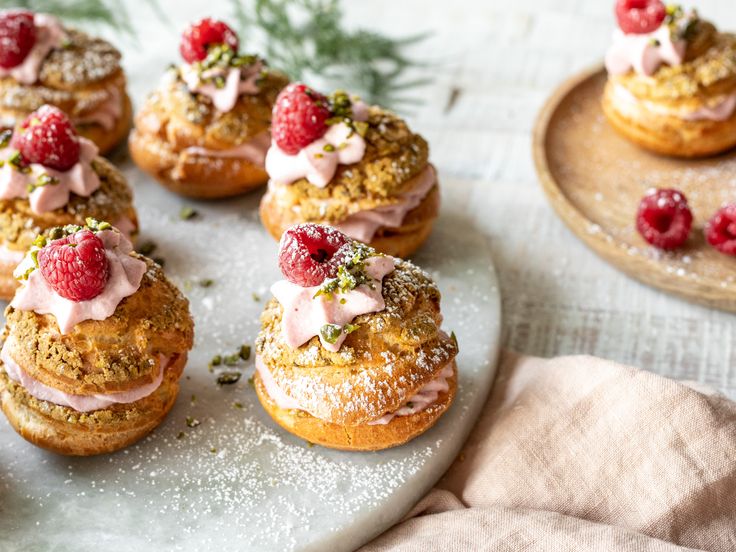 Raspberry and pistachio cream puffs _ Recipe _ Kitchen Stories.jpg